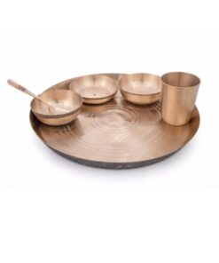 Premium Pure Kansa Dinner Set – 6 Pieces Traditional Bronze Thali Set | Ayurvedic Health Benefits